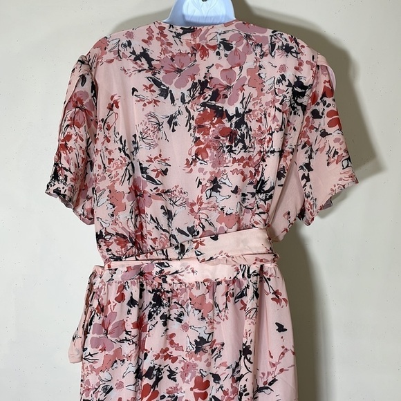 NWT. Standards & Practices 1X Wrap Hi-Low Garden Floral Maxi Chiffon Dress. - Picture 13 of 15